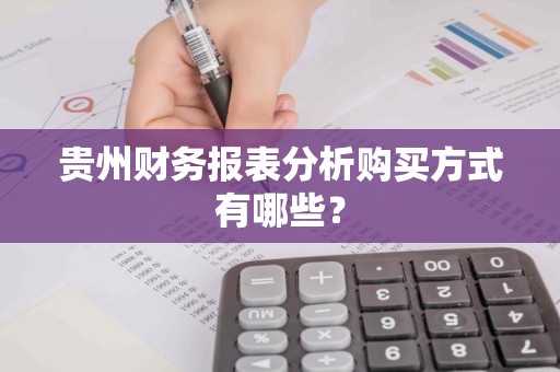 贵州财务报表分析购买方式有哪些？