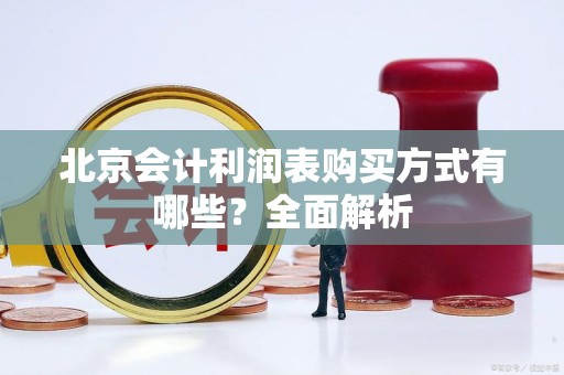 北京会计利润表购买方式有哪些？全面解析