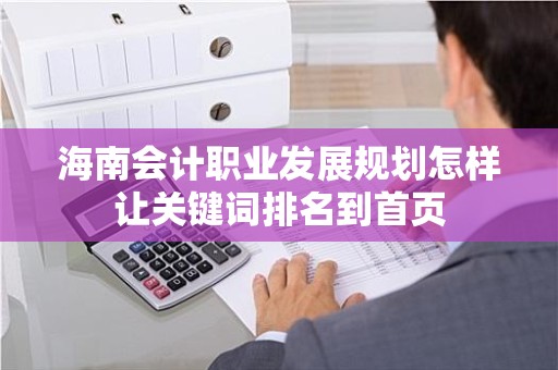 海南会计职业发展规划怎样让关键词排名到首页